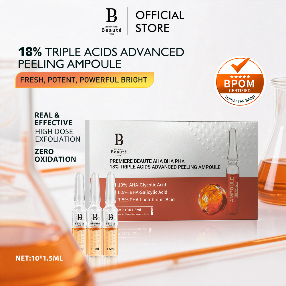 PREMIERE BEAUTE [NEW LAUNCH] AHA BHA PHA 18% Triple Acids Advanced Peeling Ampoule REAL & EFFECTIVE 