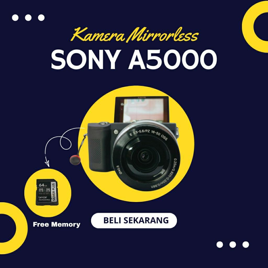Sony A5000 Kit Fullset Kamera Mirrorless