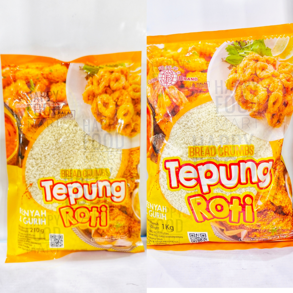 [HALAL] TEPUNG ROTI GLOBAL 1000G/TEPUNG PANKO 1KG/TEPUNG PANIR 210 GRAM/BREAD CRUMB/TEMPURA