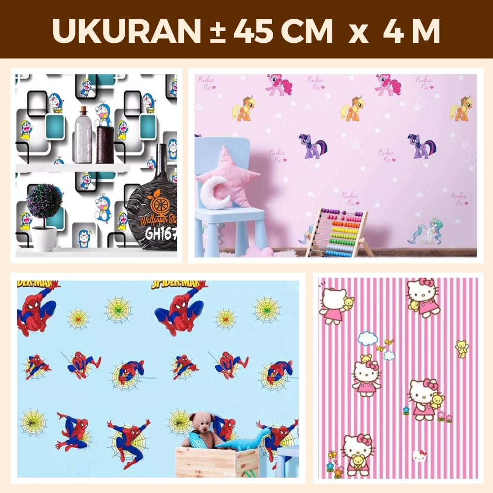 Wallpaper Dinding Kamar Tidur Anak Cowok Karakter Walpaper Sticker Kamar Anak Motif Spiderman Biru