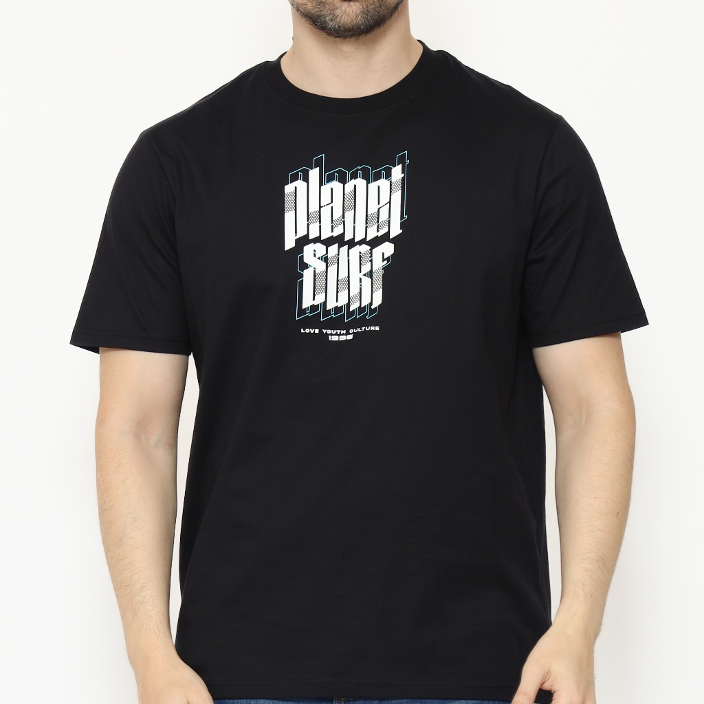 Planet Surf Clothing Kaos Lengan Pendek Millie Men Tee Black Planet Surf