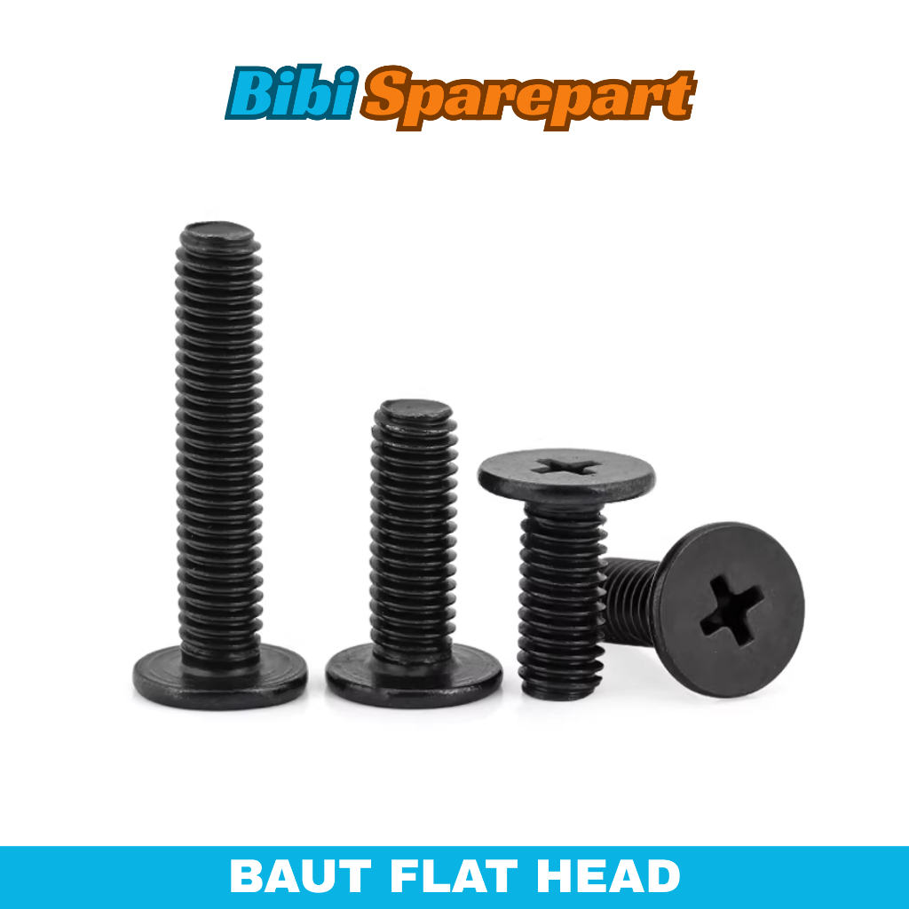 Baut Kepala Datar Flat Head Screw M2 M2,5 M3 Sekrup HP Baut Casing untuk Laptop Asus Lenovo