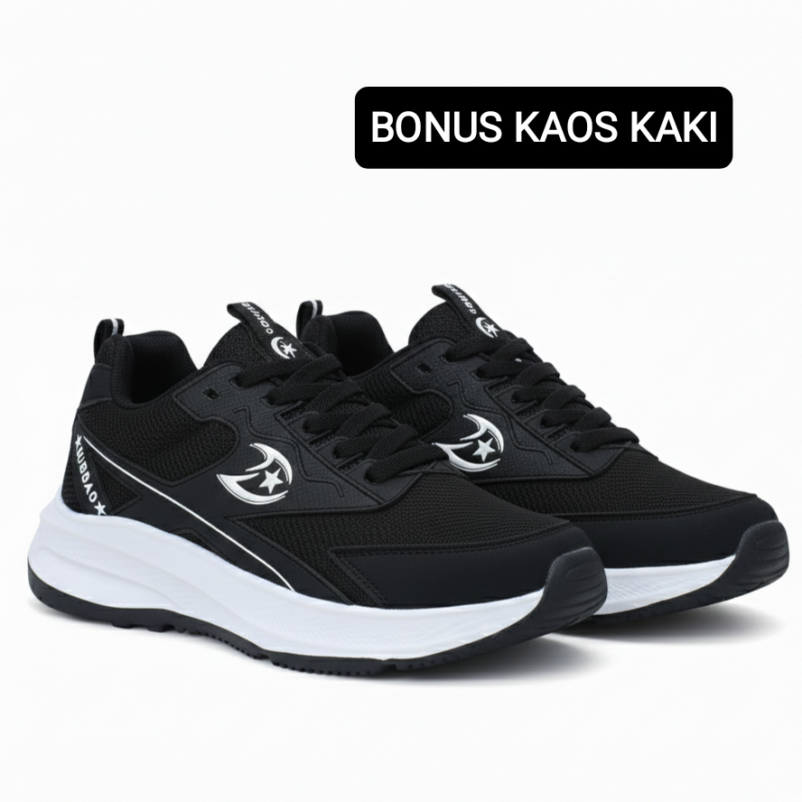 (GRATIS KAOS KAKI),DURGAD SPORT,sepatu hitam putih,sepatu sport pria dan wanita, sepatu lari,sneaker