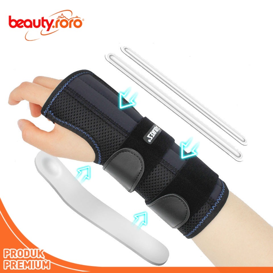 R.joy - Pengikat Pergelangan Tangan Olahraga untuk Sindrom Saluran Karpal, dengan Penyangga Baja Fle