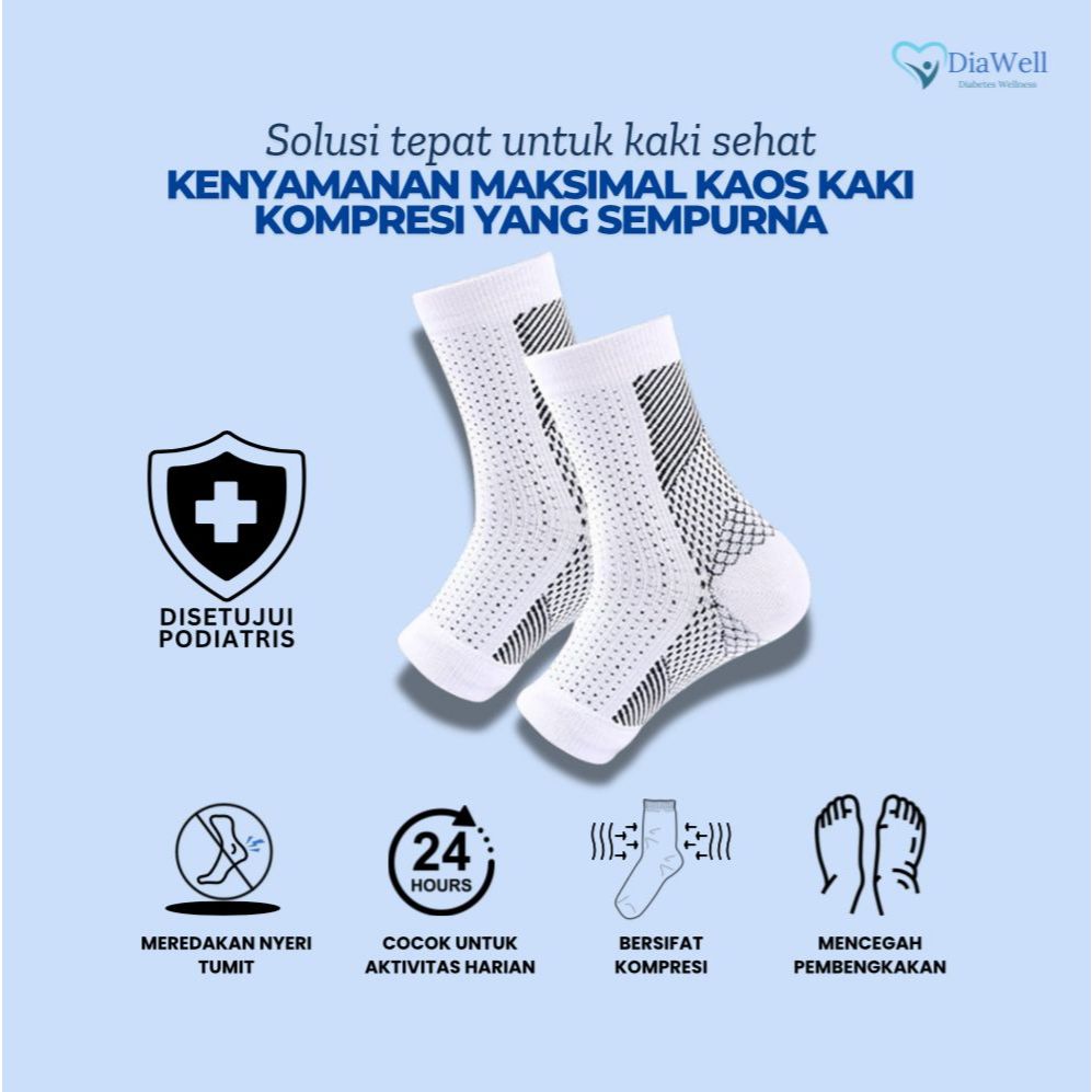 Kaos Kaki Terapi Diawell - Compression Socks Therapy untuk Neuropathy Pria & Wanita