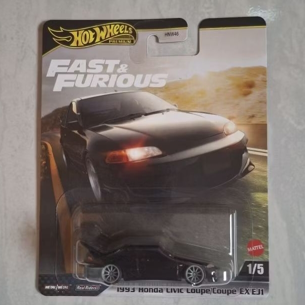Hotwheels Premium Fast & Forious 1993 Honda Civic Coupe/Coupe EX EJ1