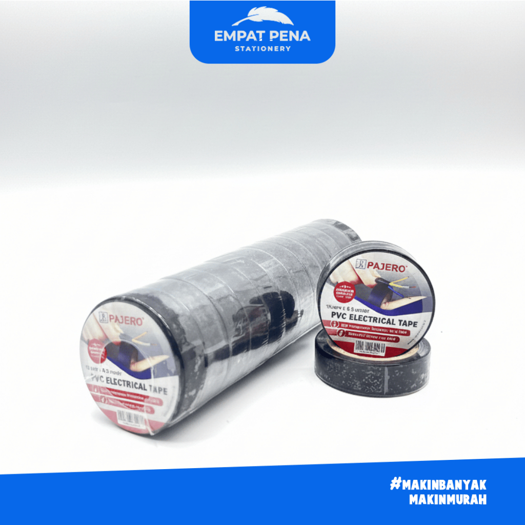 Isolasi Listrik PVC Hitam Kecil 10pcs Ukuran 1,5cm Untuk Kabel Slop