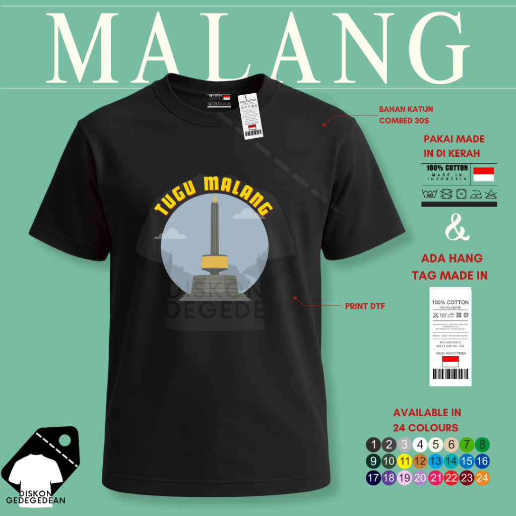 Diskongedegedean Kaos Souvenir Kota Malang Baju Tshirt Oleh Oleh Wisata Malang City Dewasa Anak Bany