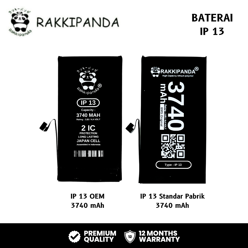 RakkiPanda - Ip 13 Batre Batrai Baterai