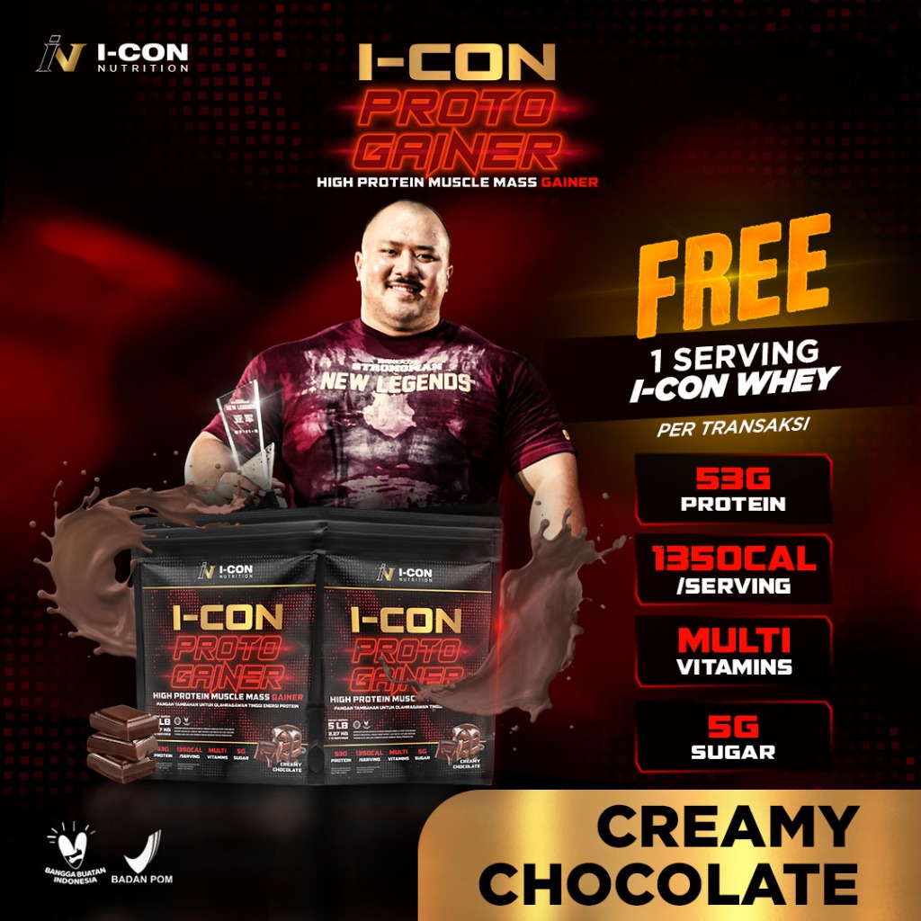 Paket 2 Icon Nutrition Proto Gainer 5 Lb | Penambah Massa Otot Terbaik