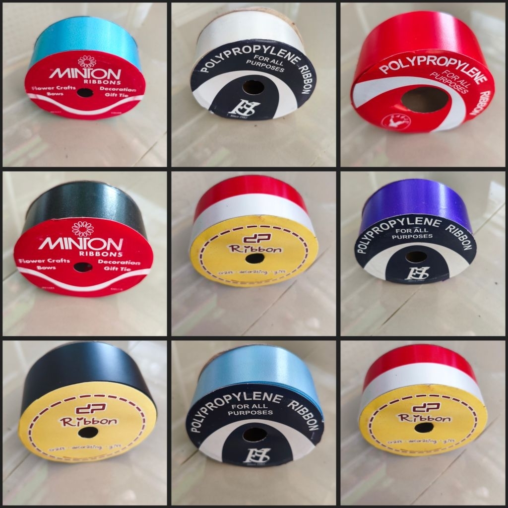 1 Roll Pita Kado lebar 4 cm Merk : Eagle, Minton, Ribbon