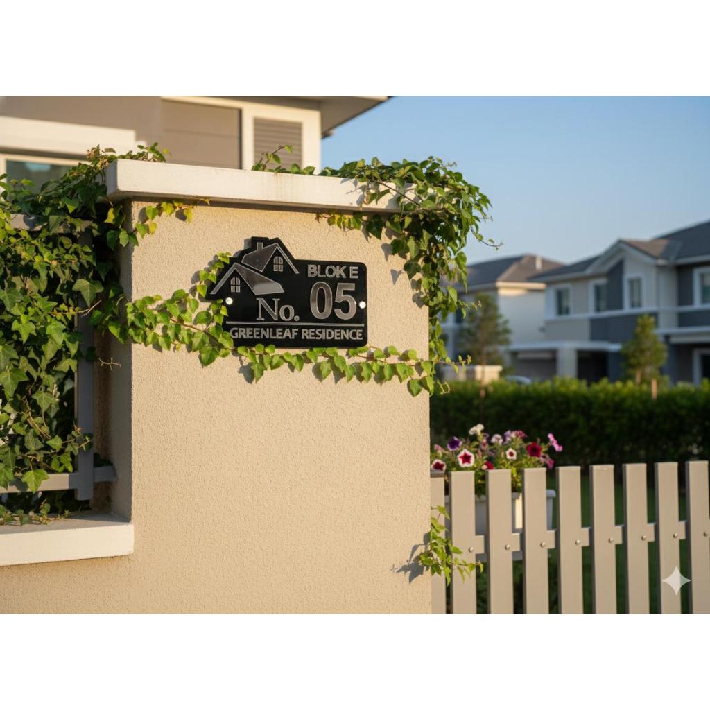 Nomor Rumah Akrilik Custom Estetik | Plat Tempel Dinding | Akrilik Timbul