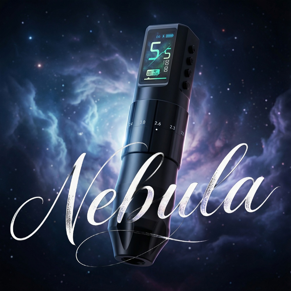 Nebula Mesin Tato Wireless Stroke 2.0-4.2mm Motor Kustom Baterai 1600mAh Pen Tato untuk Pemula dan S