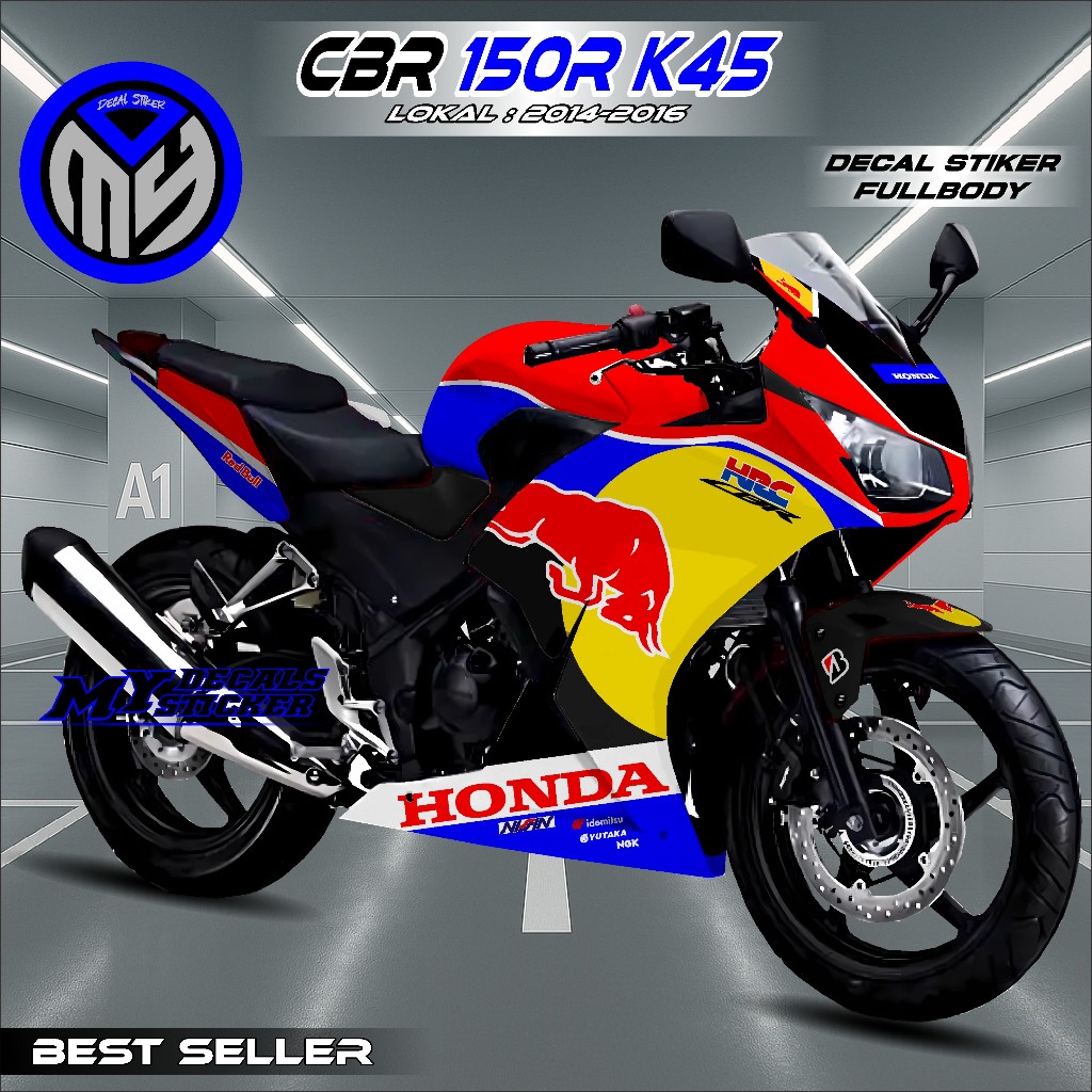 Decal Sticker Full Body Honda CBR 150R K45A LOKAL Racing - Striping Full Body Motor Cbr K45 Lokal
