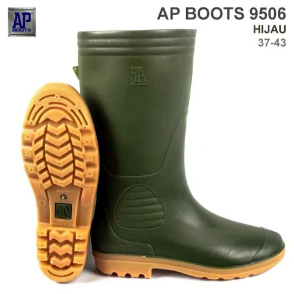 Sepatu Ap boots Orca 9506 hijau size 38-43original sepatu boots pria sepatu ap boots karet
