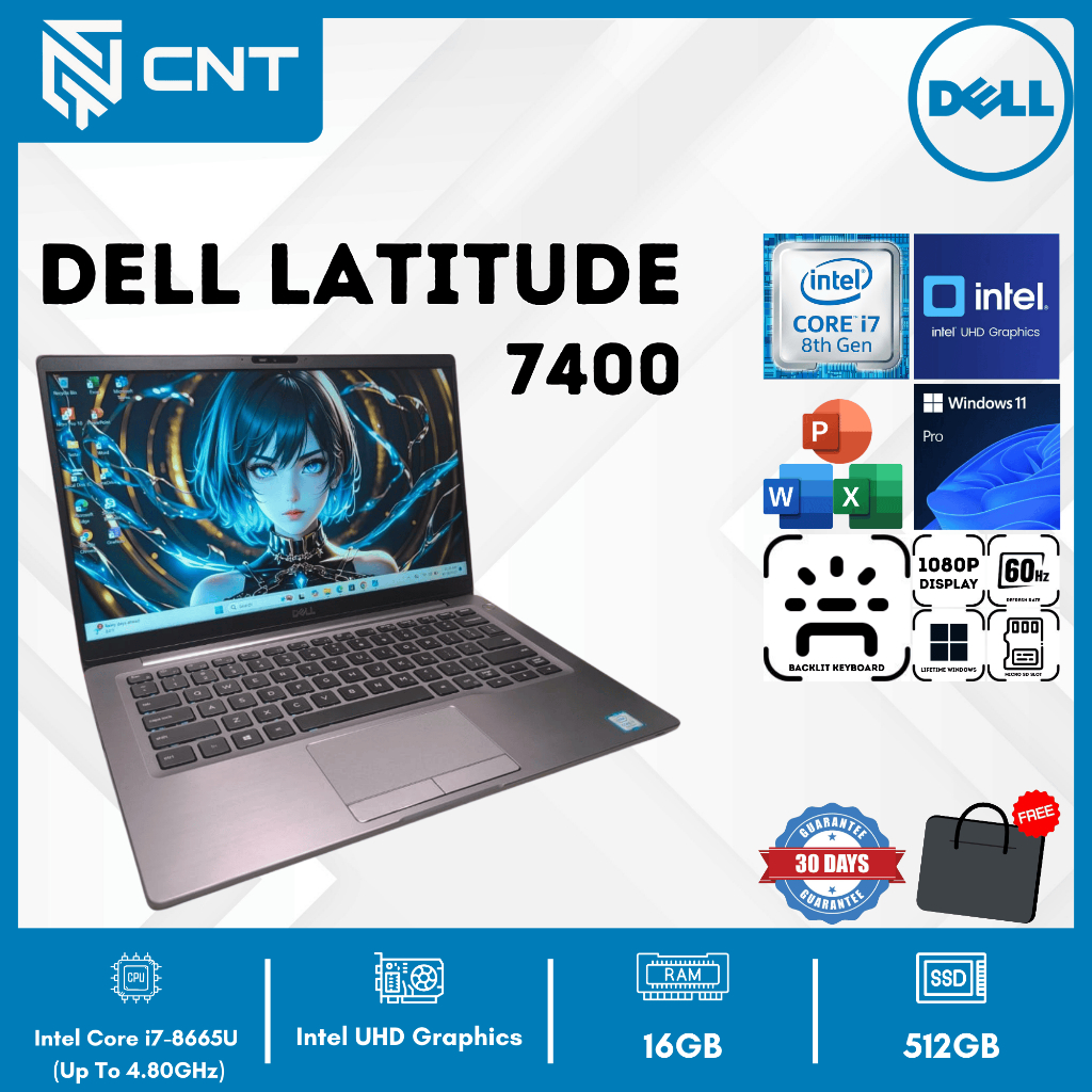 Dell Latitude 7400 Core i7-8th FHD (16/512GB) Laptop Ultrabook Slim
