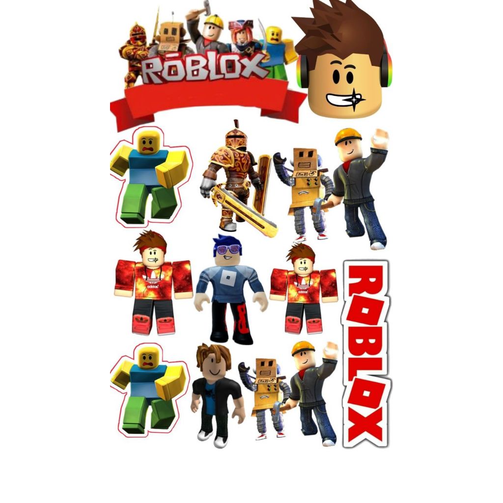 Topper ROBLOX Custom Nama | Hiasan Cake ROBLOX | Topper Kue ROBLOX
