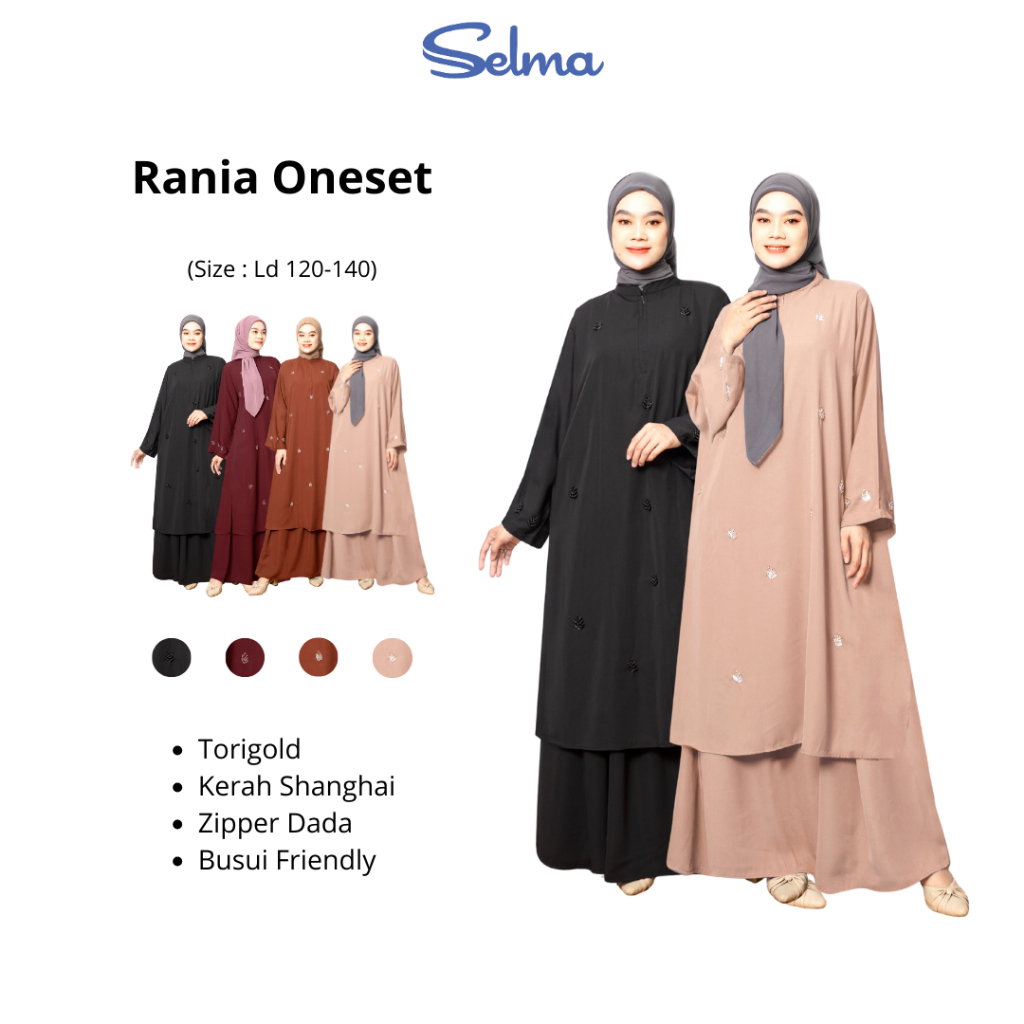 Rania OneSet Jumbo Tunik Rok LD 120 140 Tory Gold Payet Mewah  Setelan Kondangan Pesta Arisan Busui 