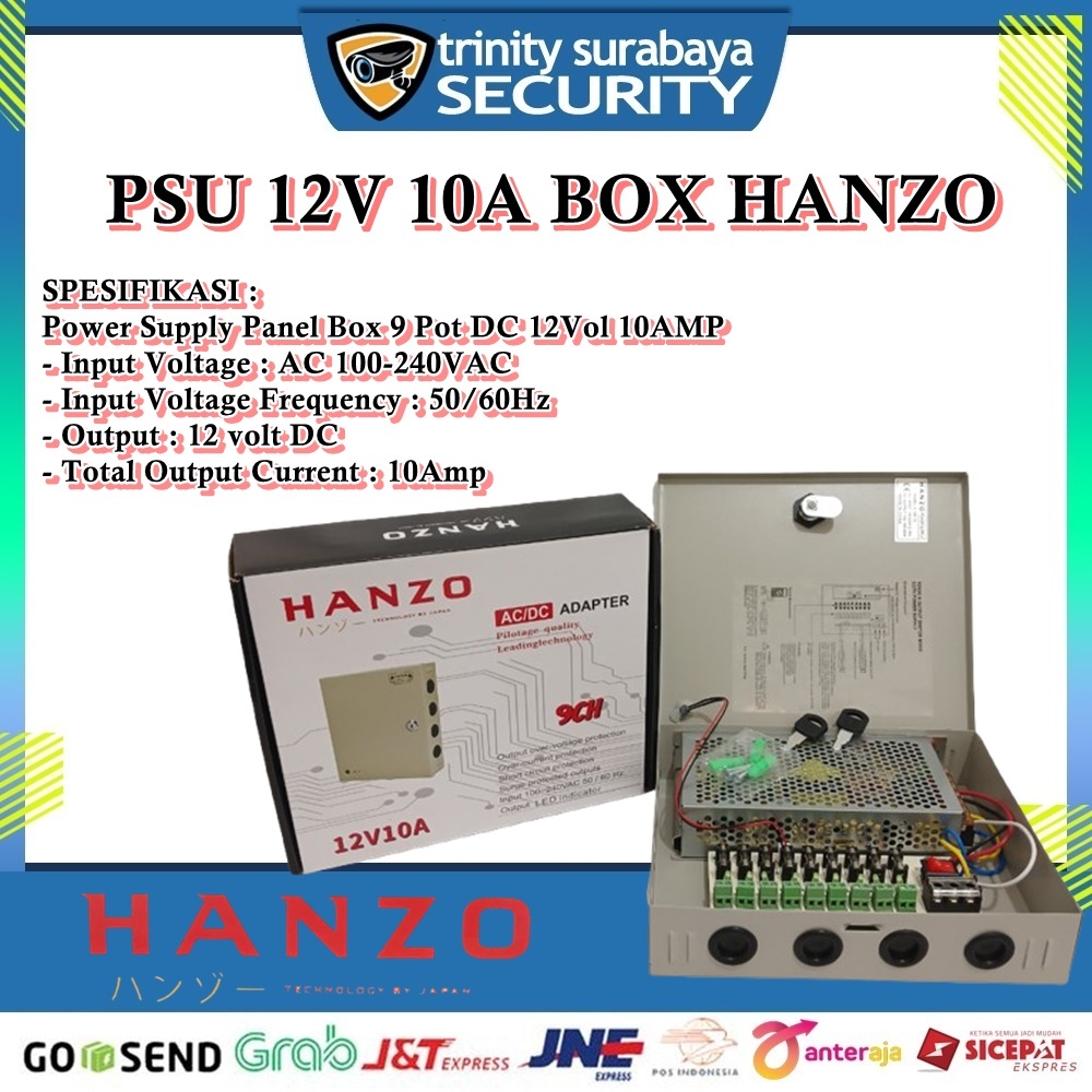 PSU Power Supply CCTV 12V 10A Box -PSU Box CCTV -