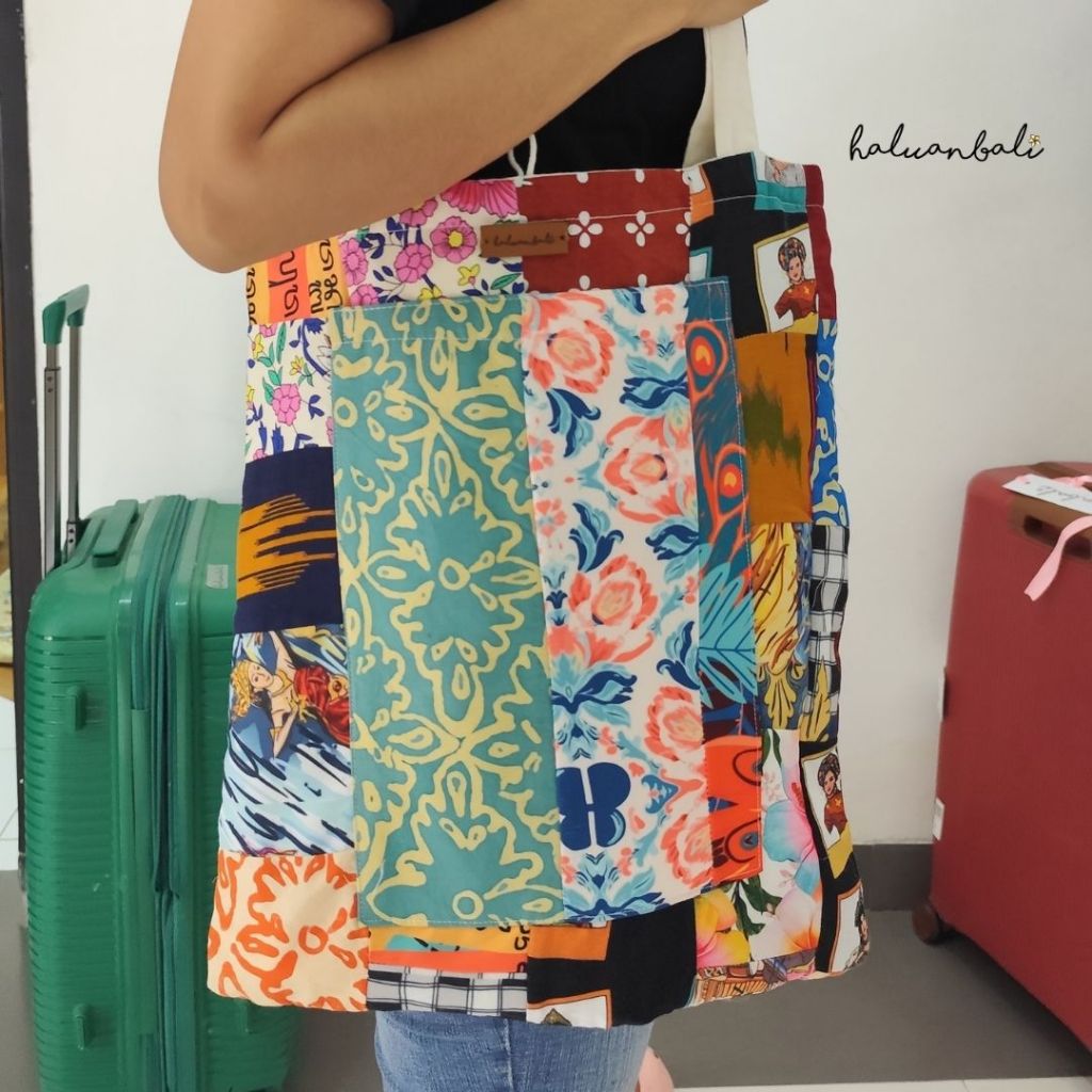 Totebag HaluanBali | Totebag Kain Perca Estetik | Totebag Wanita dan Pria