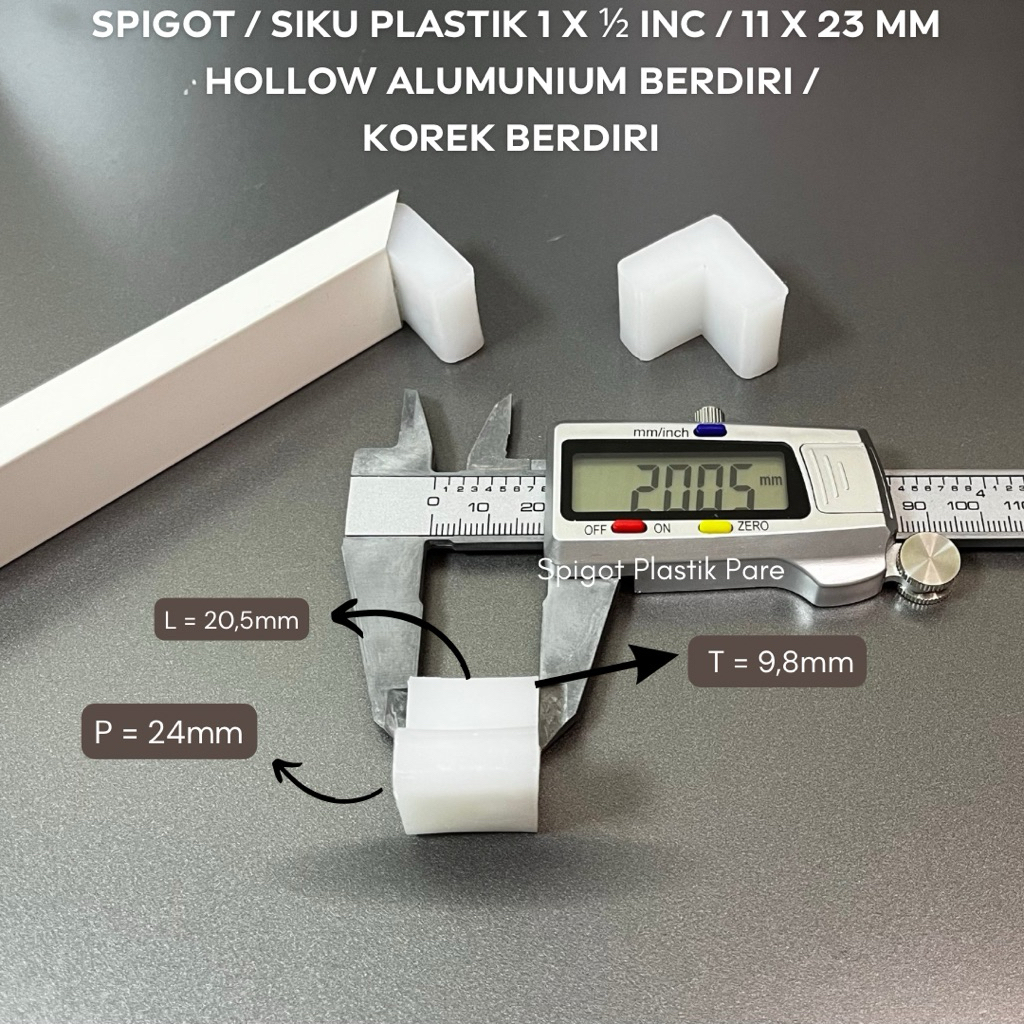 SPIGOT / SIKU PLASTIK 1x1/2 inc atau 11x23 mm HOLLOW ALUMUNIUM BERDIRI / KOREK BERDIRI