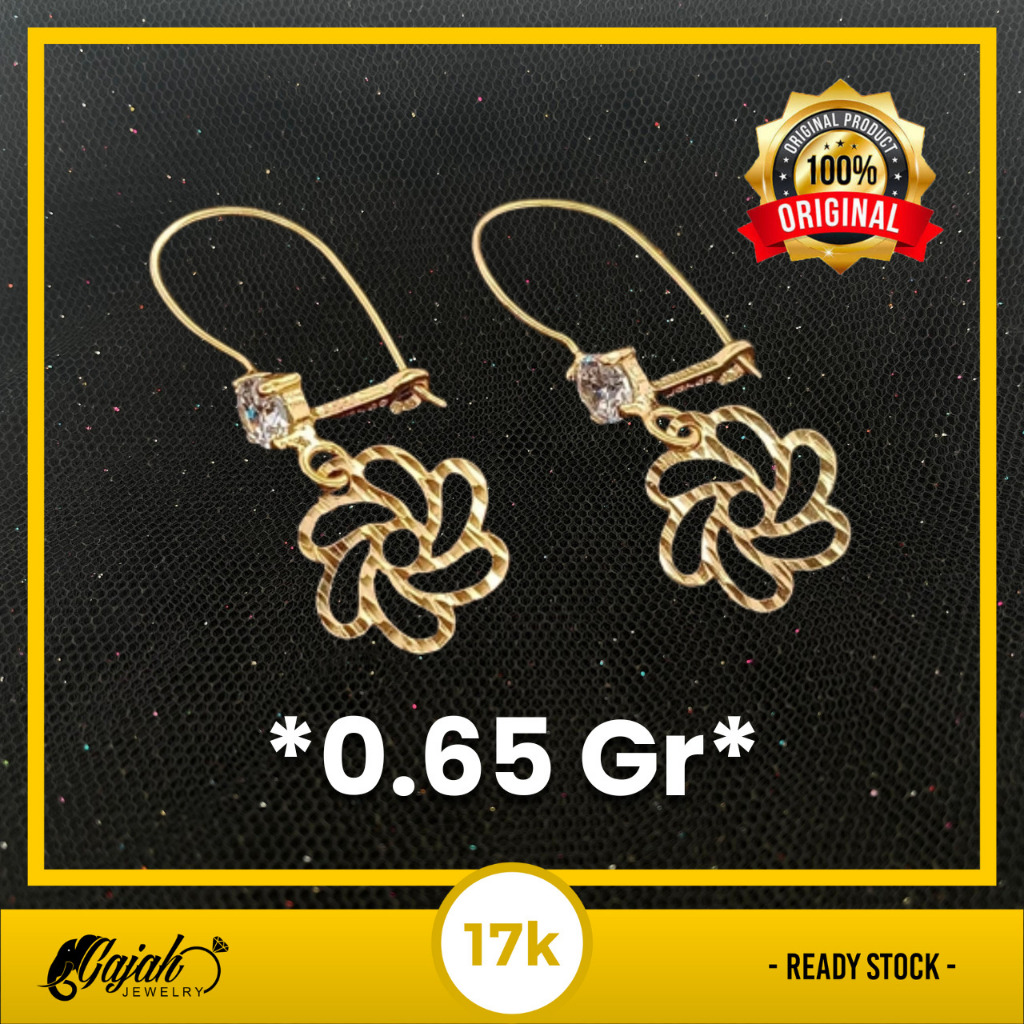 Anting Emas 17K - Toko Emas Gajah -  0.65 Gram 1053