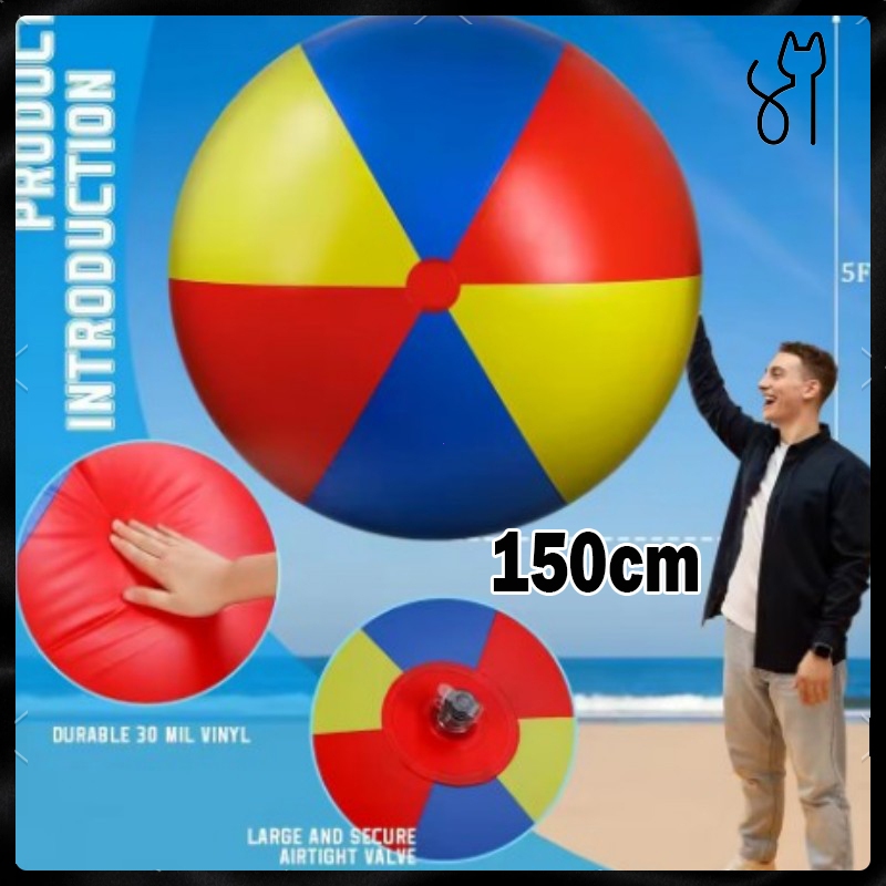 Bola Pantai Anak Bola Tiup Jumbo Bola Voli Pantai Bola Renang Bola Plastik Besar Diameter 150cm Warn