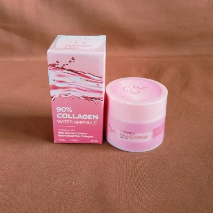 paket (serum collagen syahila care + night cream syahila care )