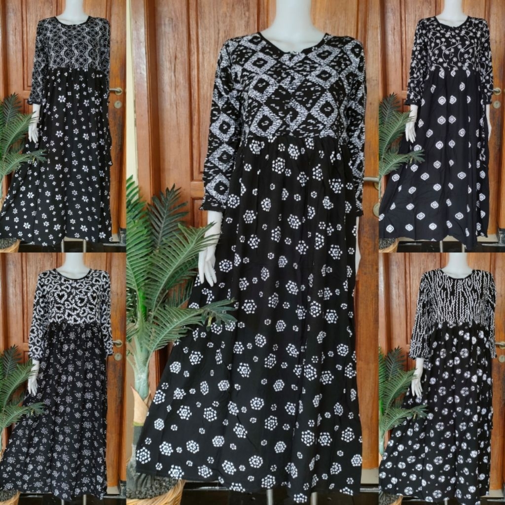 DASTER PANJANG LONGDRES WIRU BY BATIK HUZA BUSUI LENGAN PANJANG TALI PINGGANG LD 100