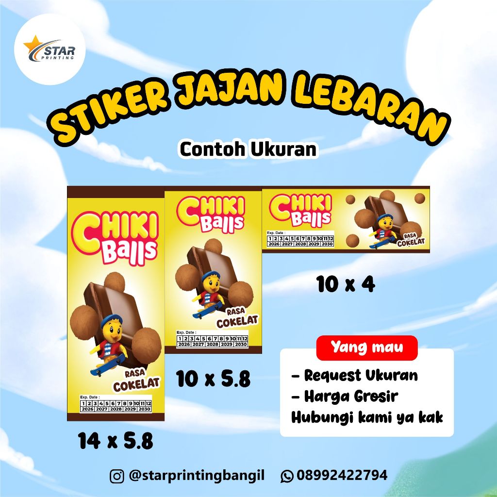 10 pcs Stiker Toples Jajan Lebaran Stiker Snack stiker jajan kiloan 1-2 hari jadi