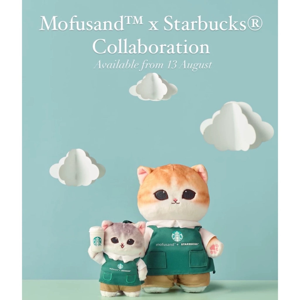 Starbucks Singapore 2025 Mofusand Bearista Coffee Plushies (Big doll) 28cm | Boneka Starbucks Mofusa