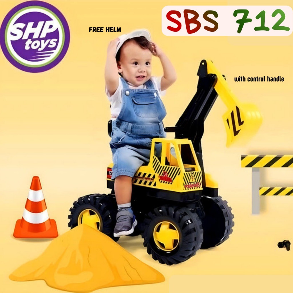 SHP SBS 712 Mobil Mainan Anak Dorong Murah Eskavator Mobilan Excavator Beko Keruk Besar utk Bayi Lak