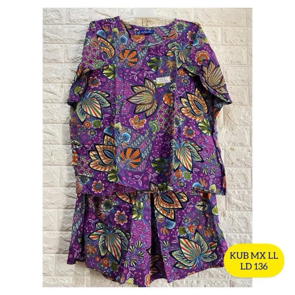 BAJU TIDUR PIYAMA KENCANA UNGU CELANA PENDEK BAHAN KATUN RAYON MODEL TERBARU