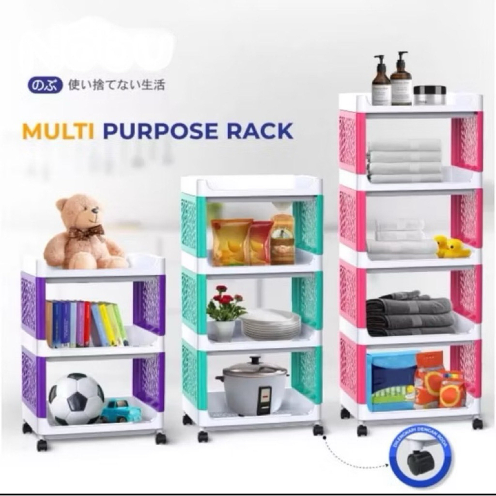 Rak Apartemen Susun 4 + Roda / Rak Susun Serbaguna+Roda