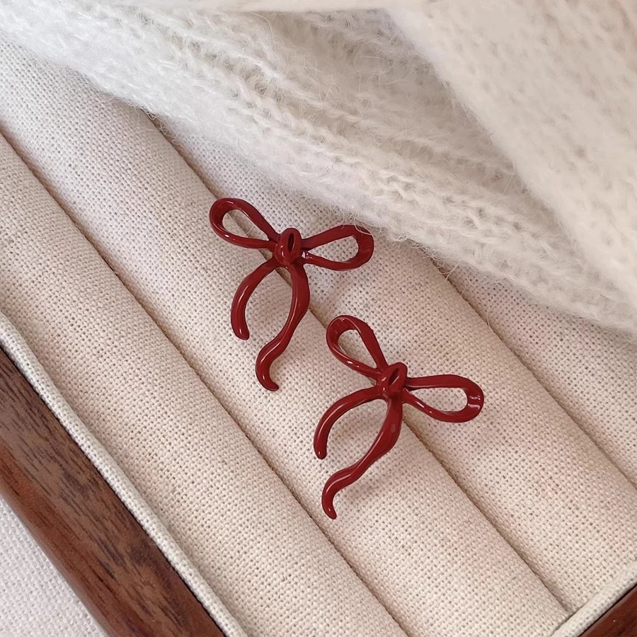INFINITY - Terbaru Anting Wanita Anting ribbon merahCute
