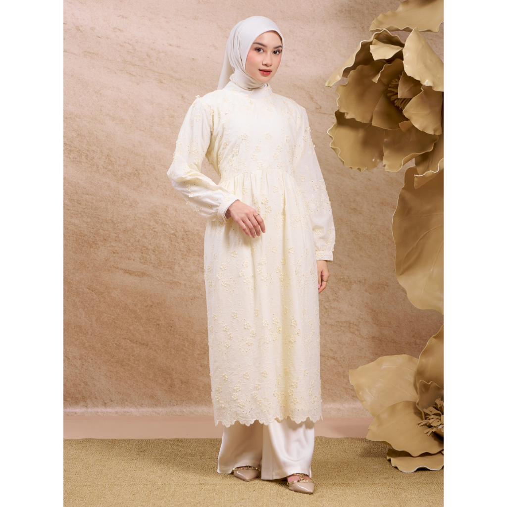 VIANDRA | ZELIA MIDI DRESS 3D EMBROIDERY | RAYA COLLECTION 2026 | BAJU LEBARAN READY STOCK