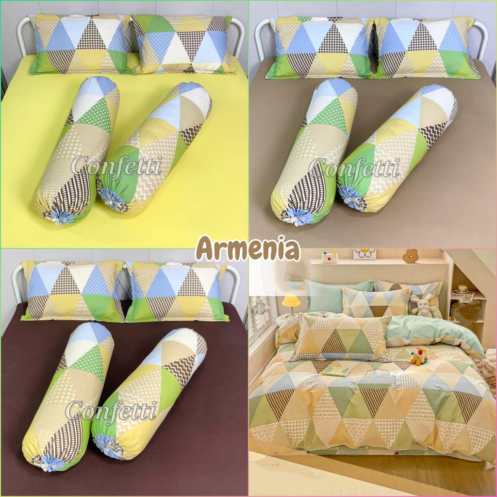 Confetti Sprei Kaos Sprei Anti Kusut Sprei Anti Geser Sprei Karet Keliling Motif Armenia
