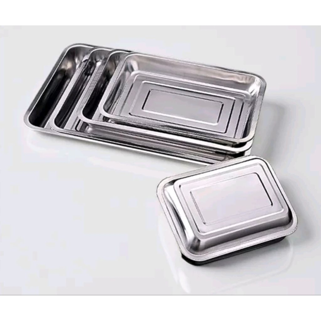 nampan stainless steel / nampan makanan / nampan kotak
