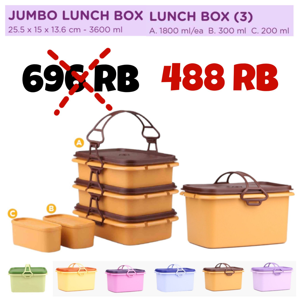 Twin Tulipware SET 2 RANTANG Bisa Untuk Mengukus Lunch Box Jumbo Lunch Box Tulipware Kita
