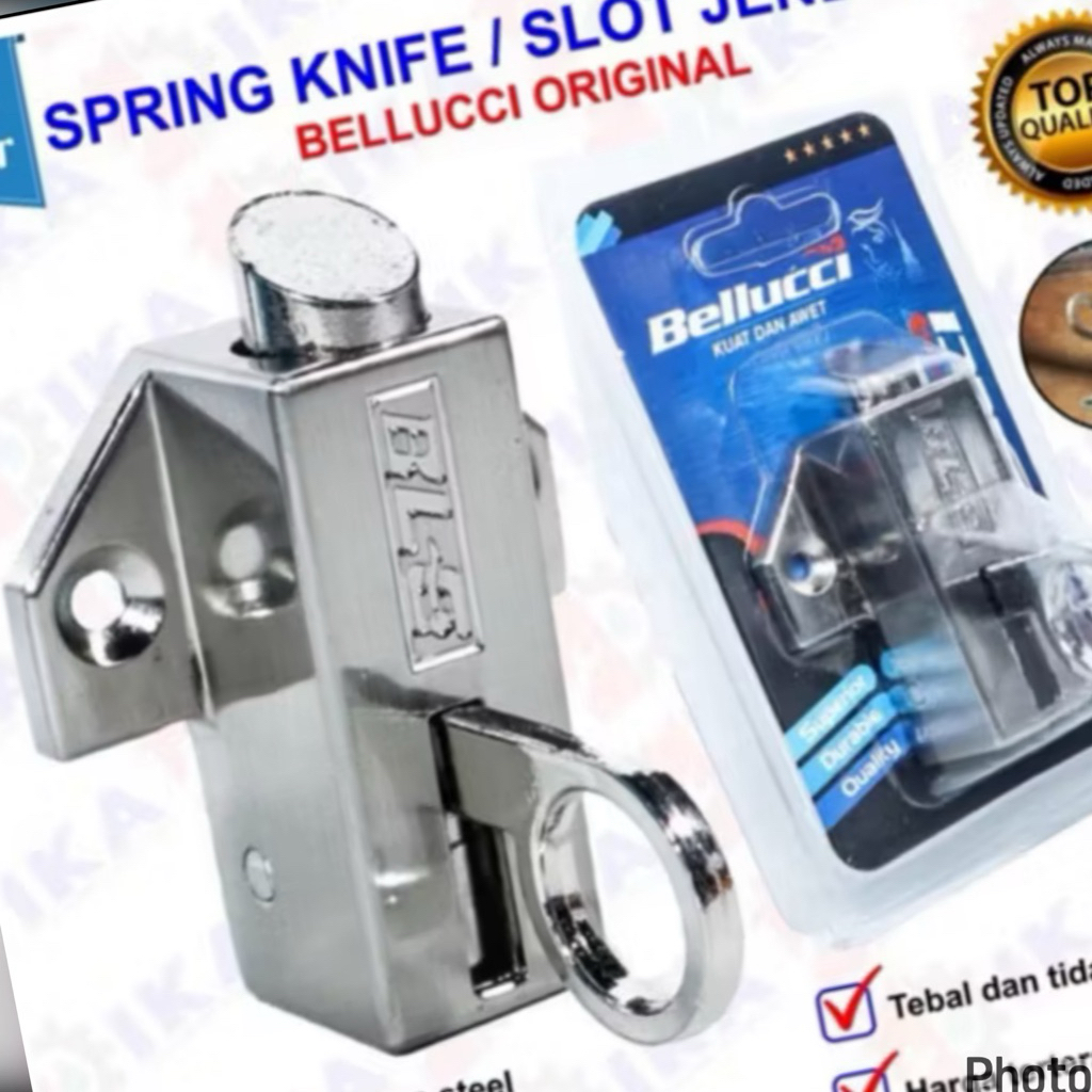 GRENDEL KODOK BELLUCI SELOT BELLUCI KUNCI JENDELA BELLUCI belluci spring knife jendela stainless sus