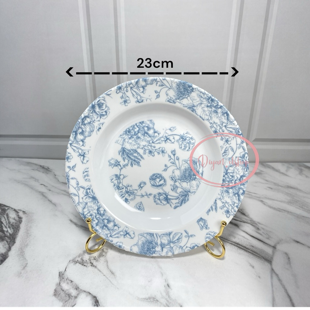 promo 1 lusin (TOPTREE pP509 )piring makan melamin motif - piring melamin motif - piring sajian - pi