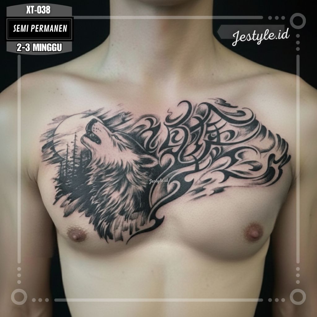 [XT-038] Tato Temporer Tato Semi permanen Dada punggung tahan lama 2-3 Minggu
