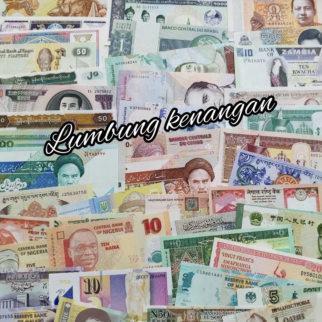 uang asing murah paket 50 Lembar UNC Mancanegara