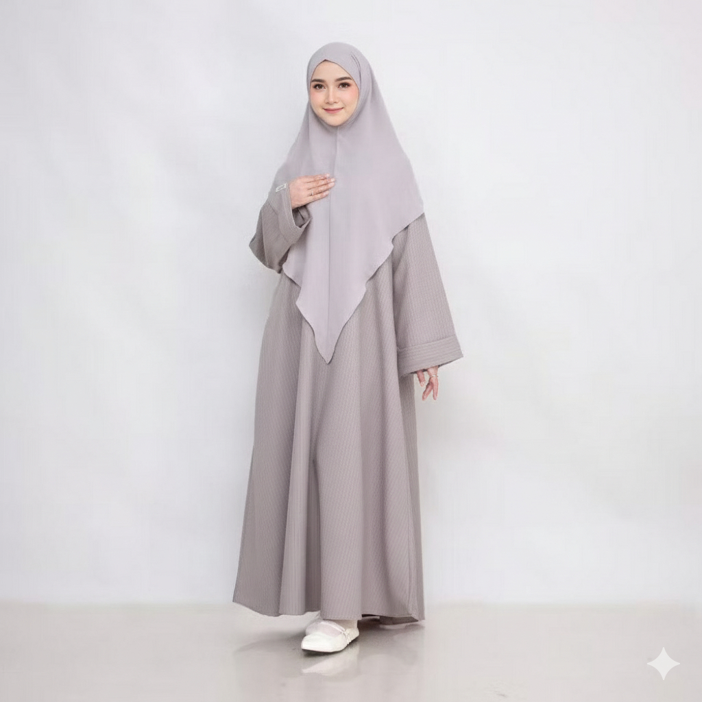 Abaya Khalila Motif Salur Premium Abaya Lebaran Abaya Haji Dan Umroh