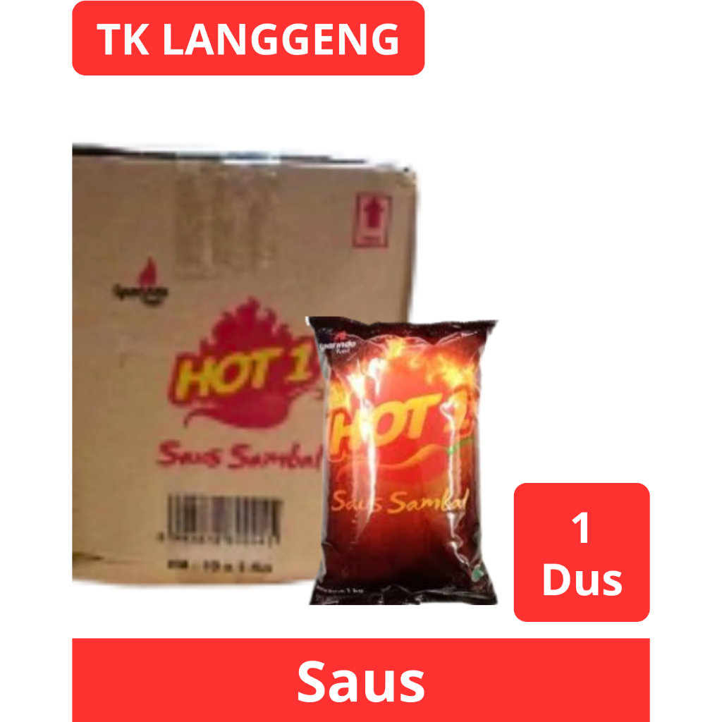 Saos Sambal Hot 1 Kemasan 1 Kg 1 dus isi 10 pack