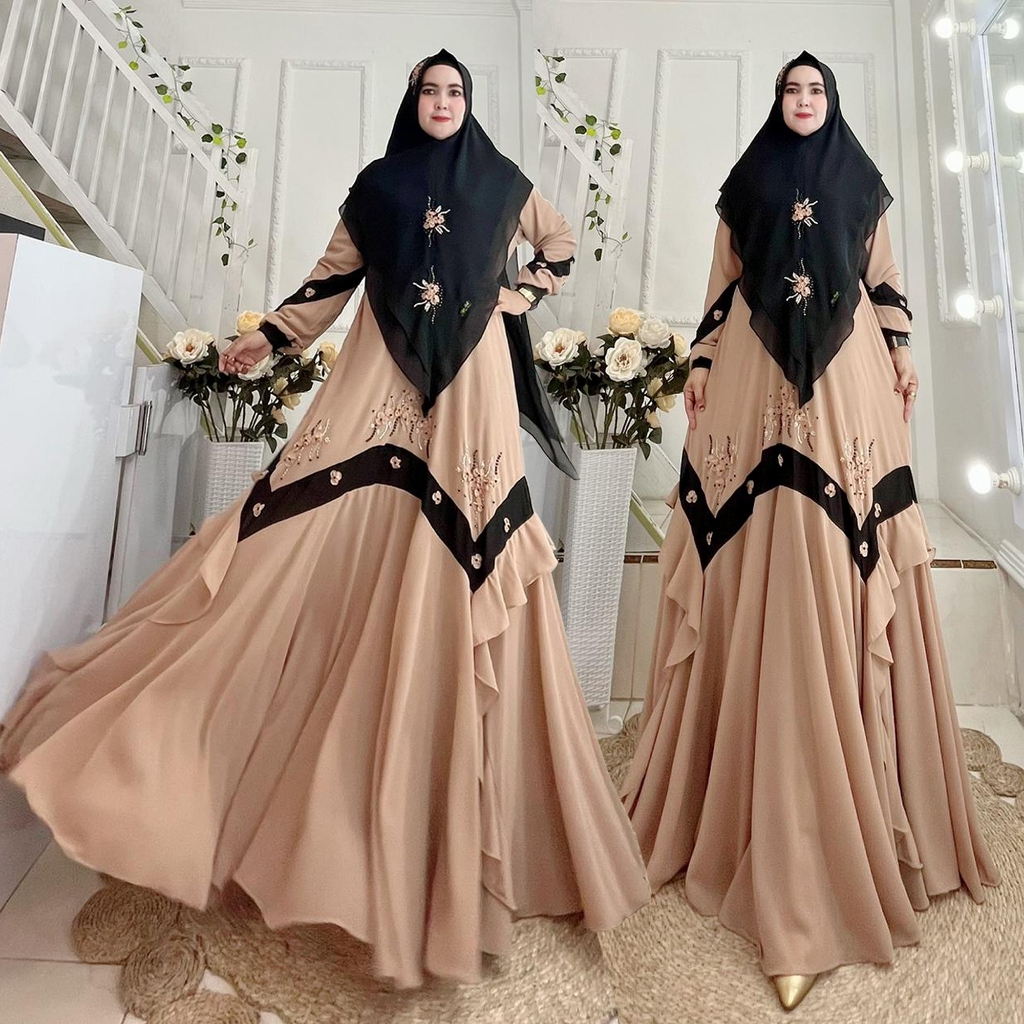 TERBARU Set Dress/Set Gamis Syari Payet Kode CANADA Bahan Ceruty Babydoll By Ory AjeZas Collection