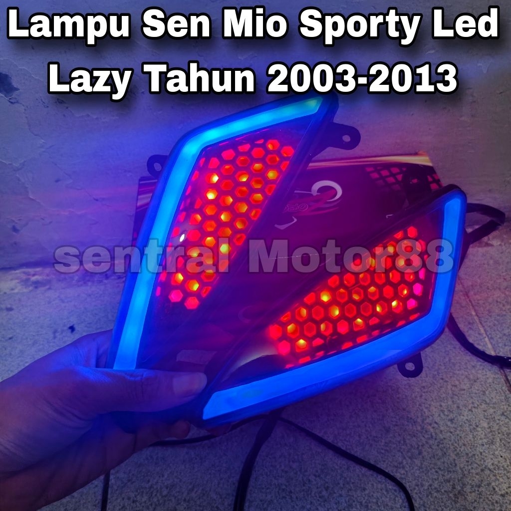 Lampu Sen Depan Mio sporty Tahun 2003-2013 Variasi Model Led Lazy Lengkap Soket Kabel full Set