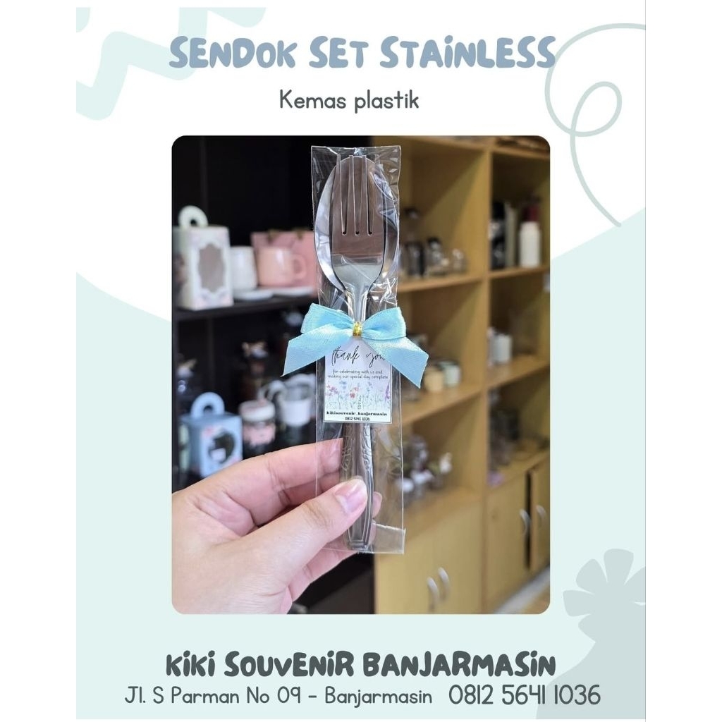 souvenir pernikahan sendok garpu set setainless