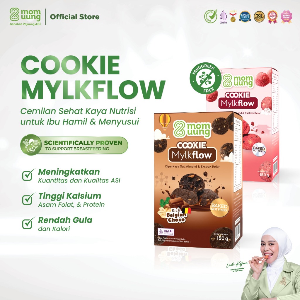 Mom Uung Cookie Mylkflow - Snack Sehat Pelancar ASI Halal BPOM