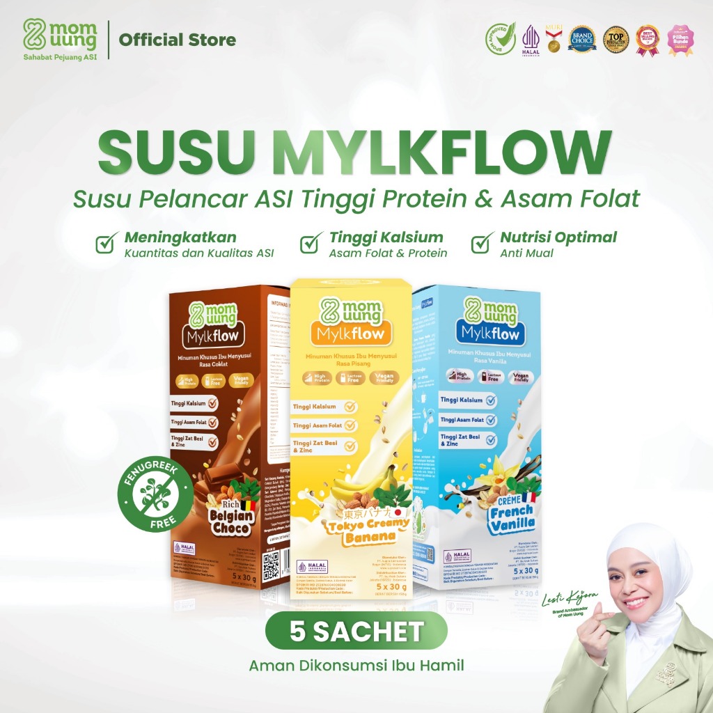 Mom Uung Susu Mylkflow 5 Sachet - Susu Pelancar ASI Halal & BPOM